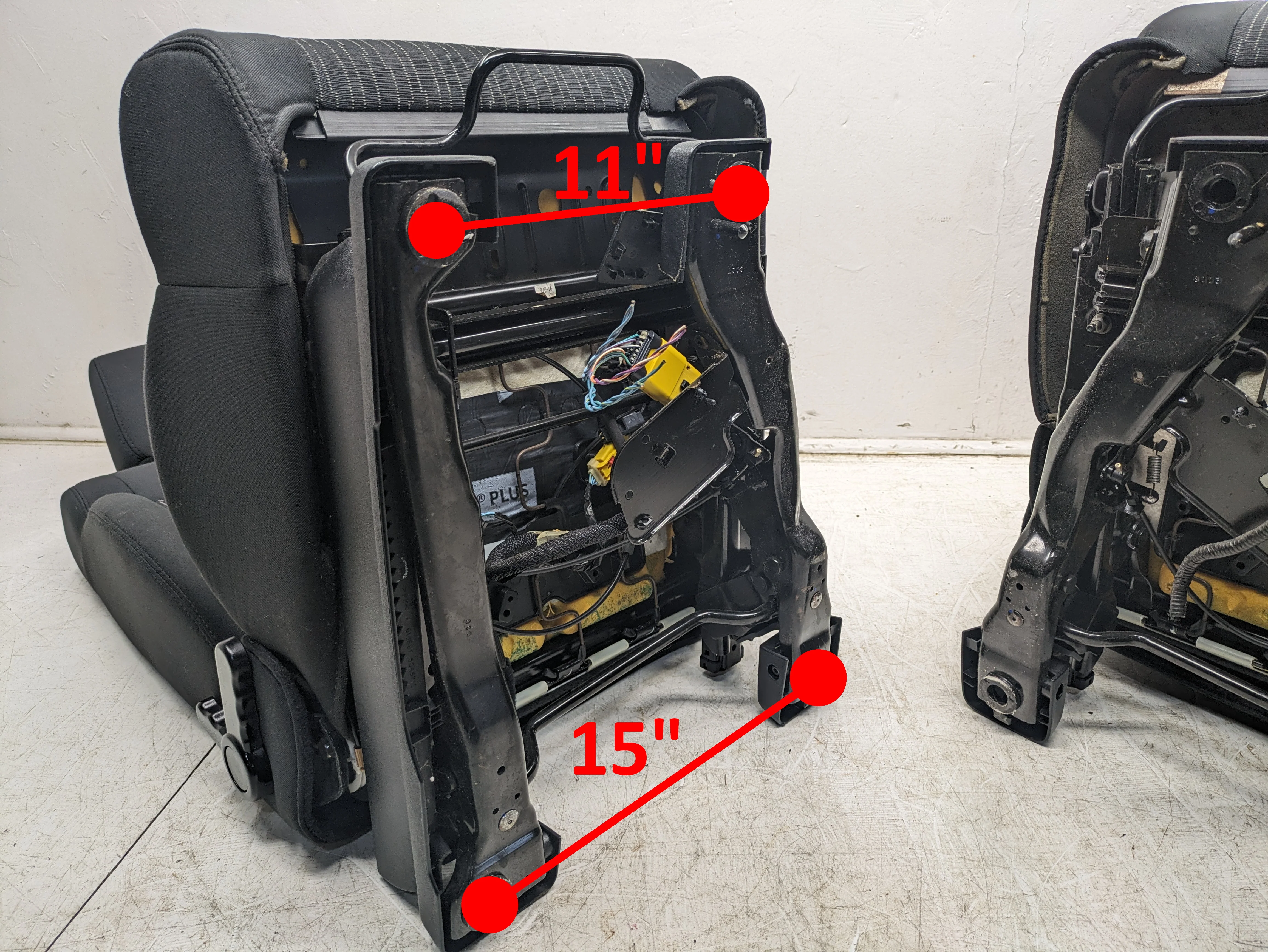 2013 - 2018 Jeep Wrangler Seats, Black Cloth, 2 Door JK w/ Easy Access. #1349 - Image 14