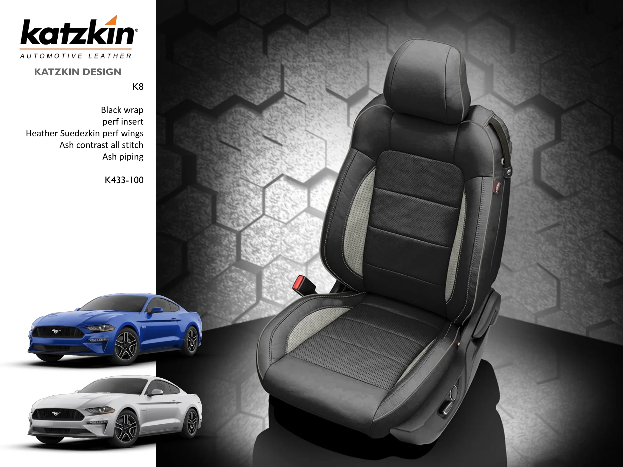 Mustang Leather Seats 2015-2023, Custom Built S550 with Katzkin Leather - Image 10