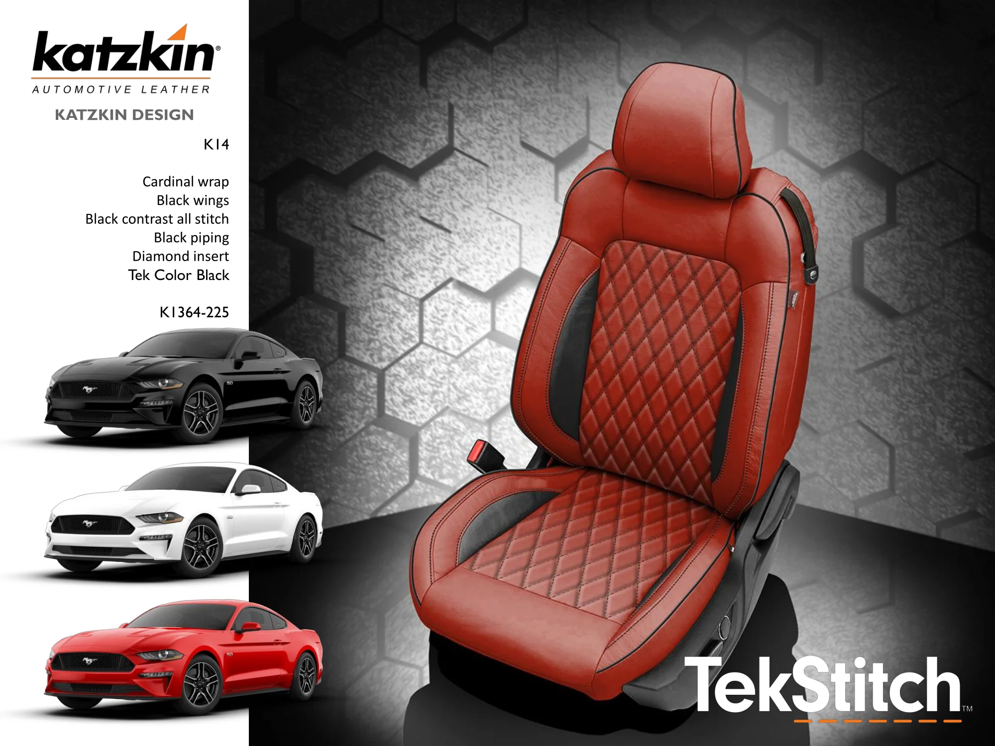 Mustang Leather Seats 2015-2023, Custom Built S550 with Katzkin Leather - Image 16