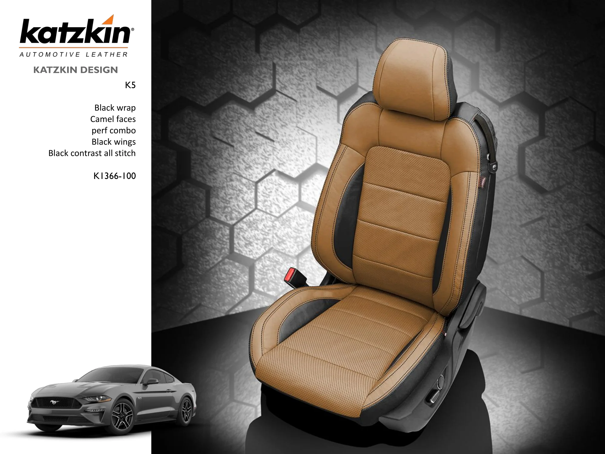 Mustang Leather Seats 2015-2023, Custom Built S550 with Katzkin Leather - Image 7