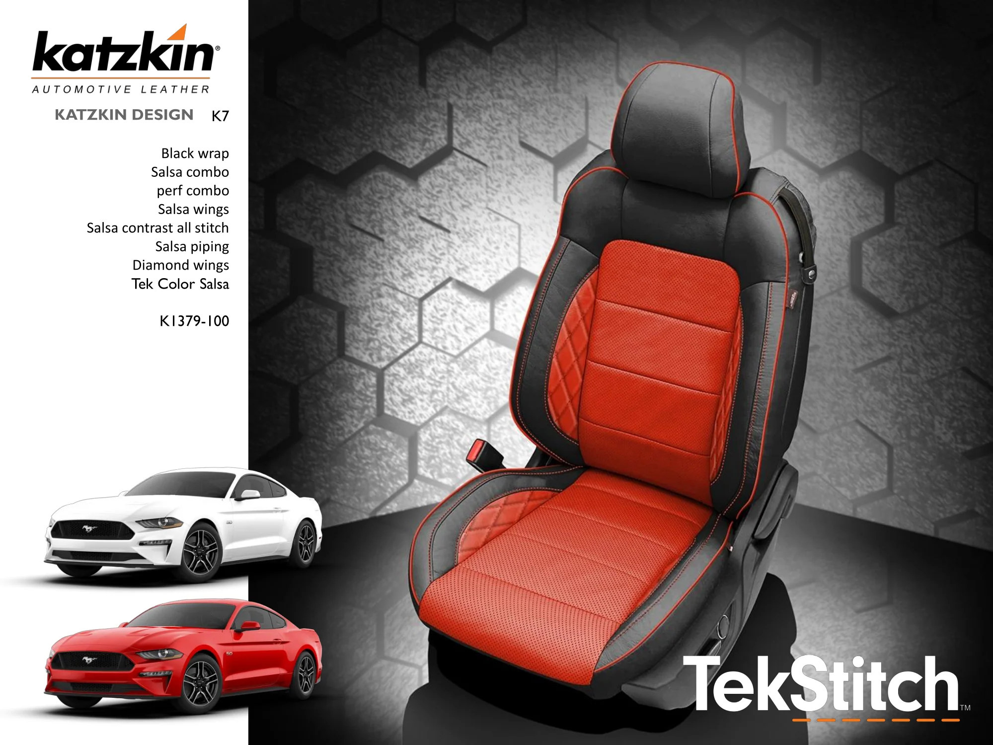 Mustang Leather Seats 2015-2023, Custom Built S550 with Katzkin Leather - Image 9