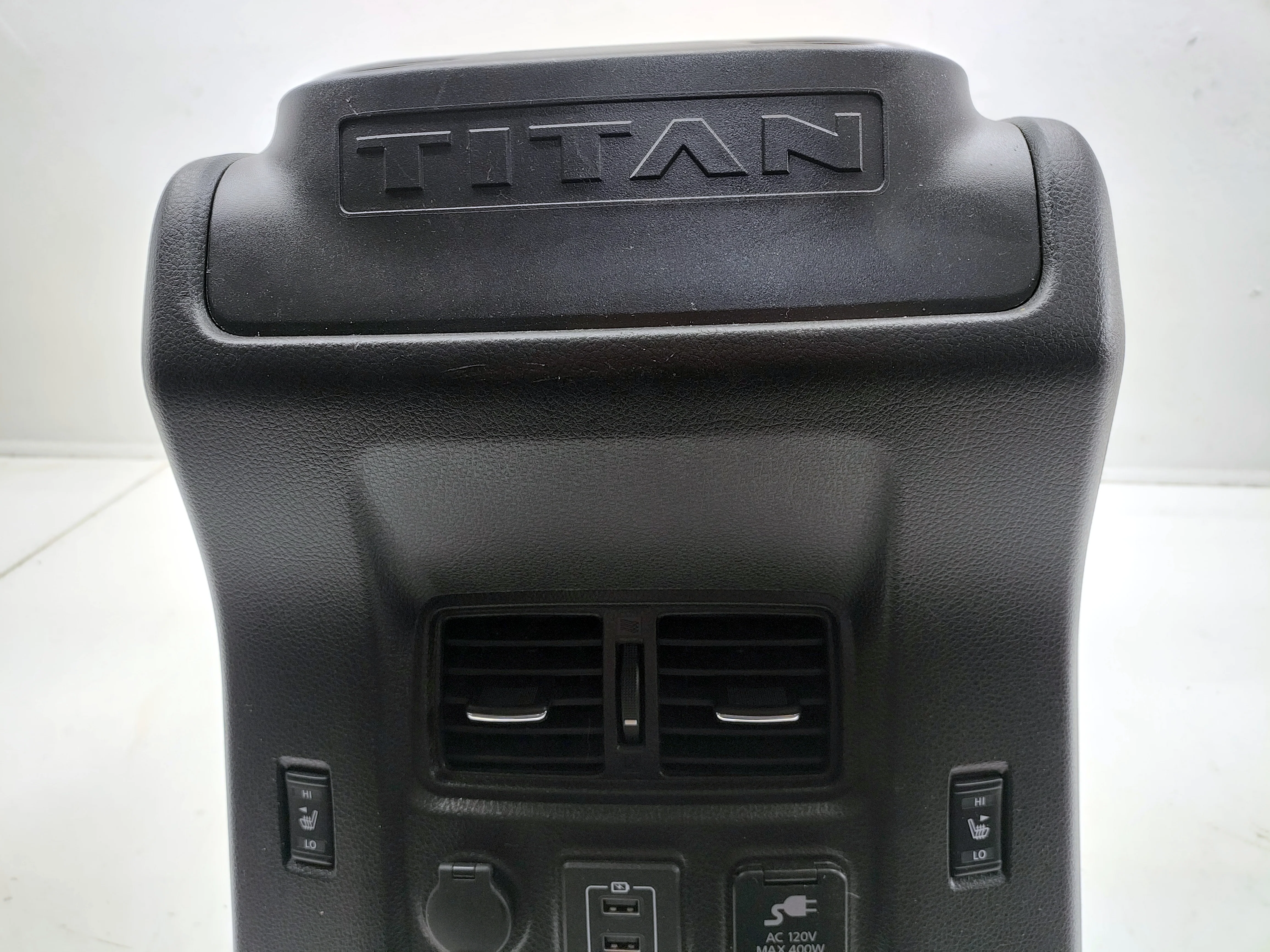 2016 - 2024 Nissan Titan Pro4X Center Console, Black w/ Orange Stitch #1636 - Image 5
