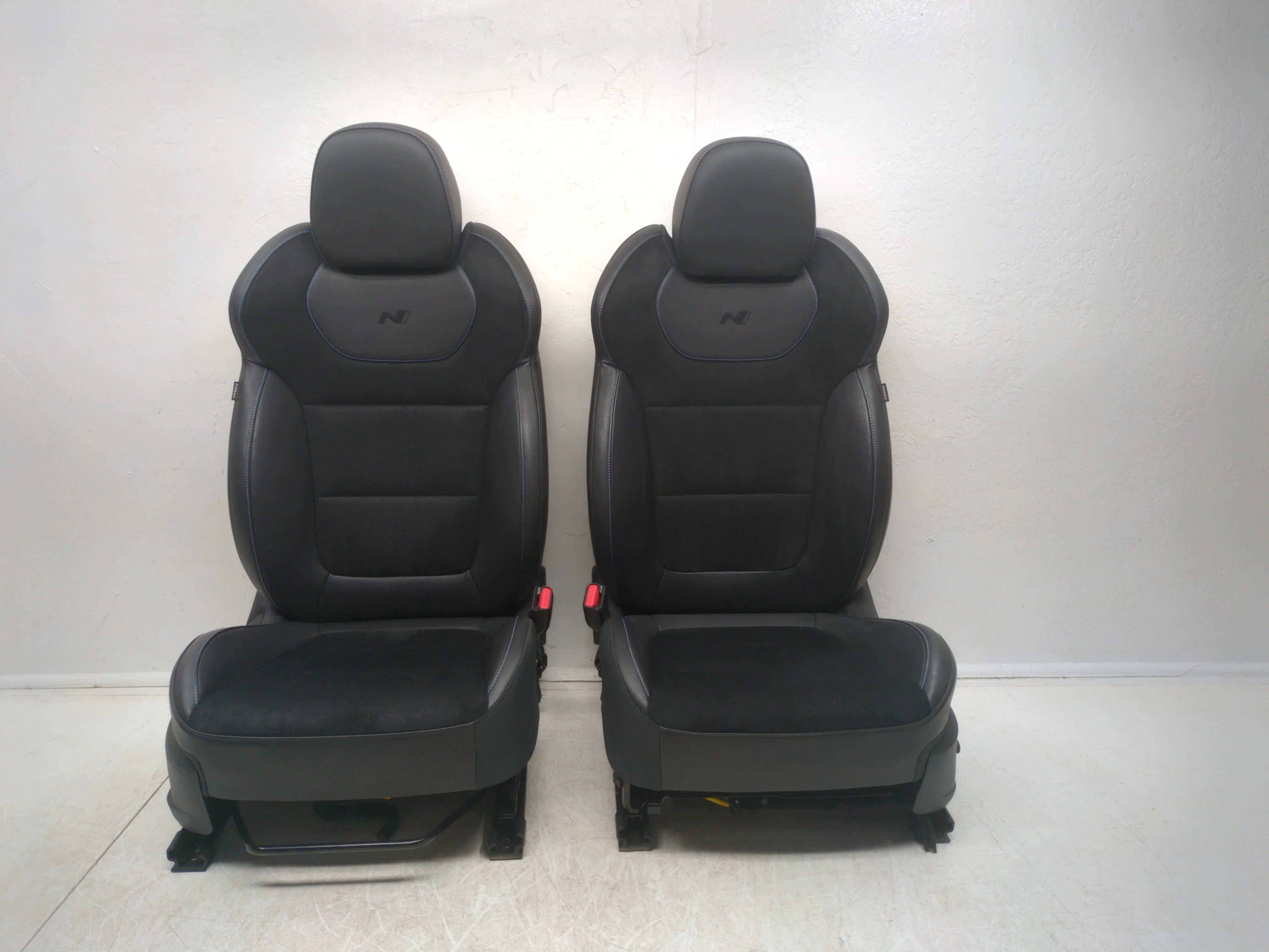 2018 - 2023 Hyundai Kona N Seats, Black Leather Blue Stitch, Front & Rear #1784 - Image 3