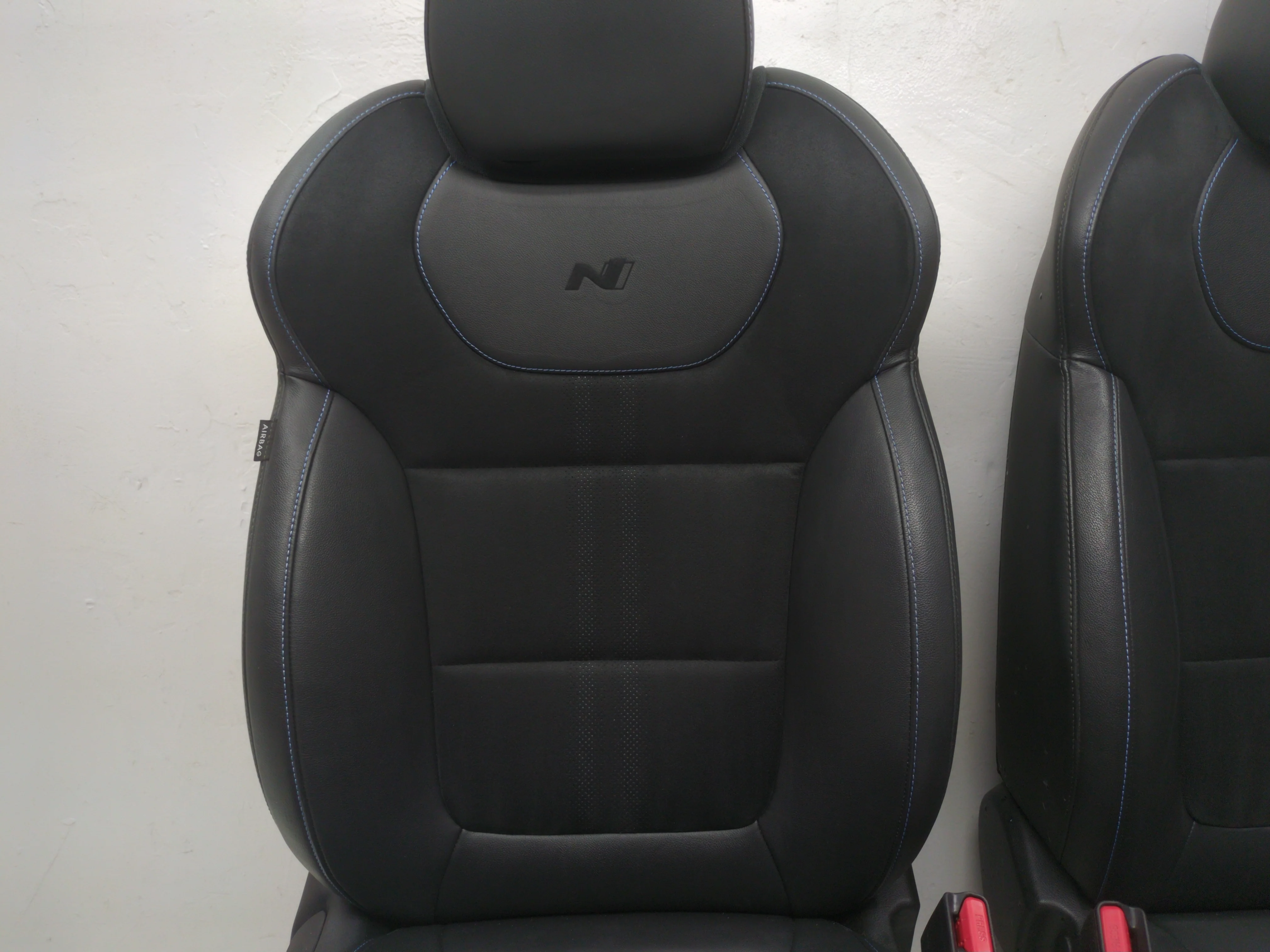 2018 - 2023 Hyundai Kona N Seats, Black Leather Blue Stitch, Front & Rear #1784 - Image 4