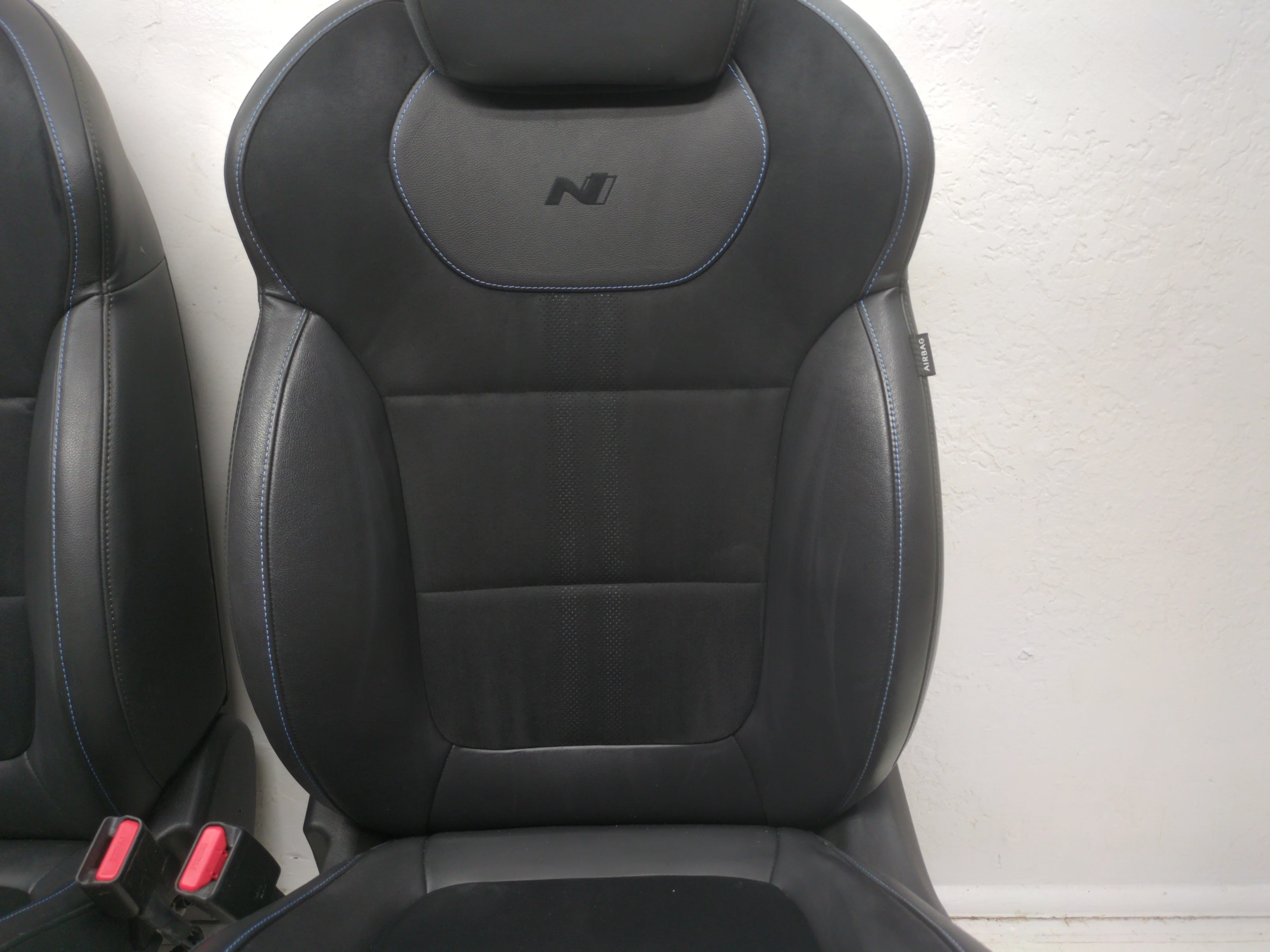 2018 - 2023 Hyundai Kona N Seats, Black Leather Blue Stitch, Front & Rear #1784 - Image 5