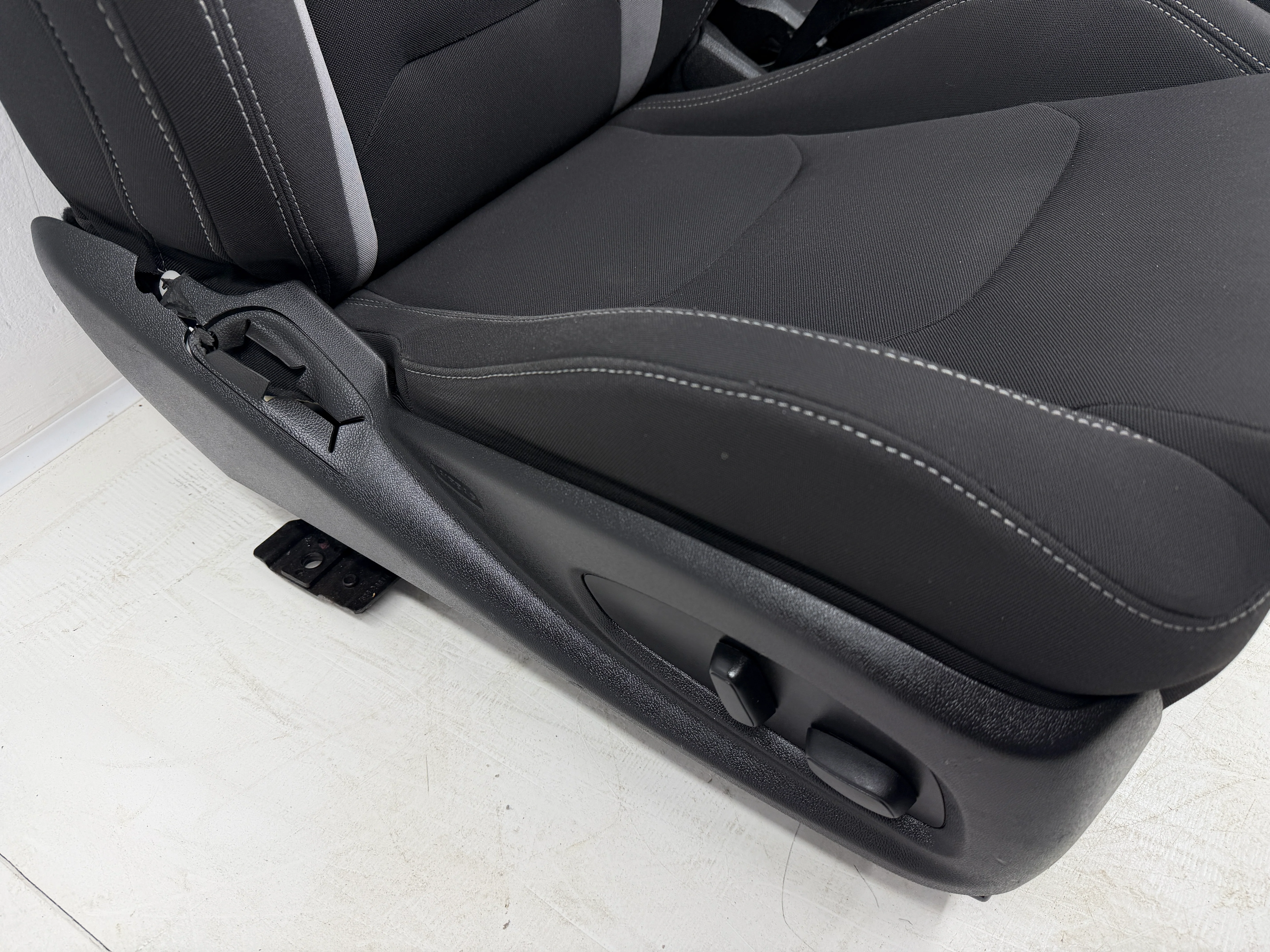 Camaro Seats 2016-2024, Chevy Powered Black Cloth #3048 - Image 3