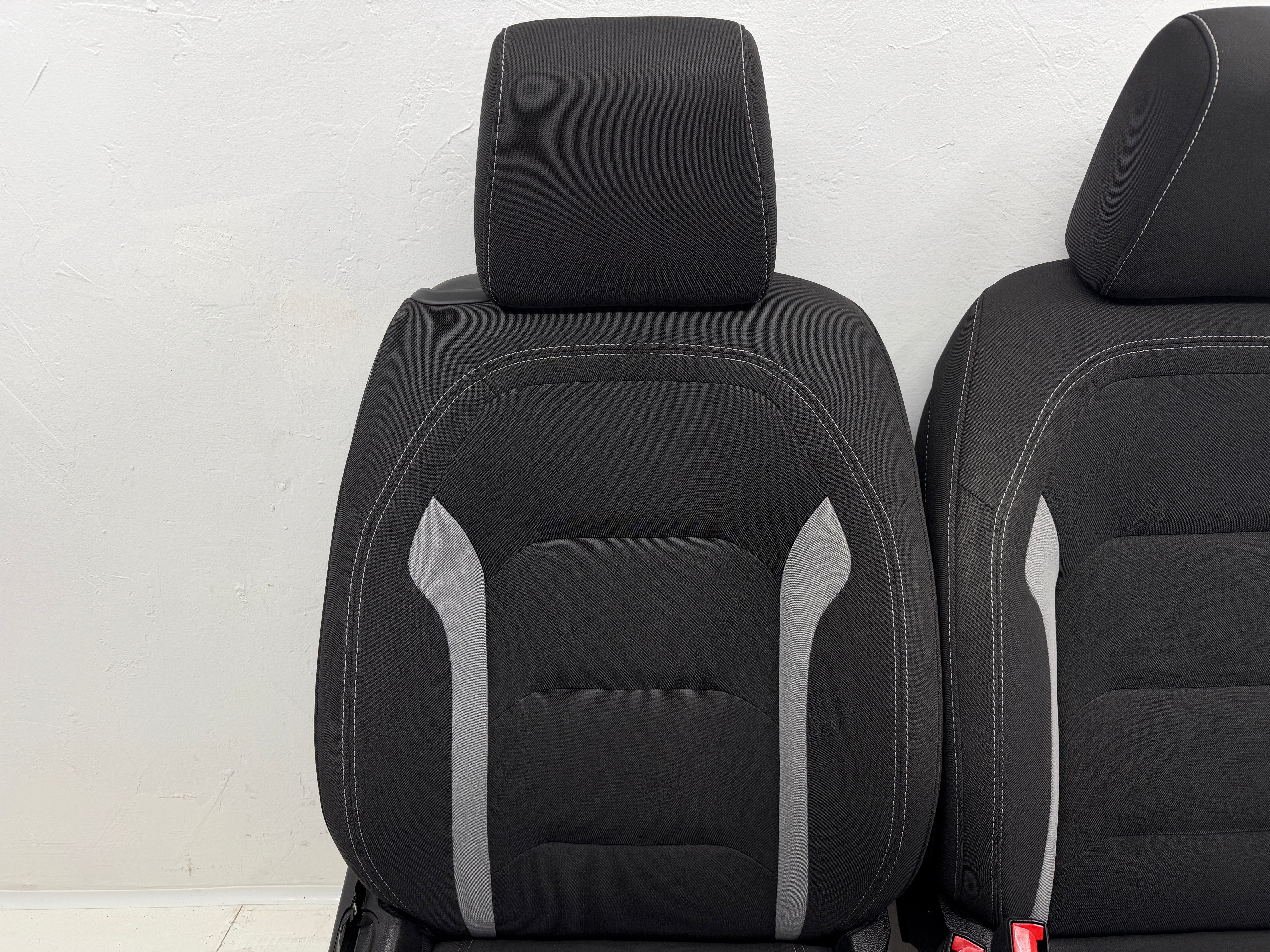 Camaro Seats 2016-2024, Chevy Powered Black Cloth #3048 - Image 6