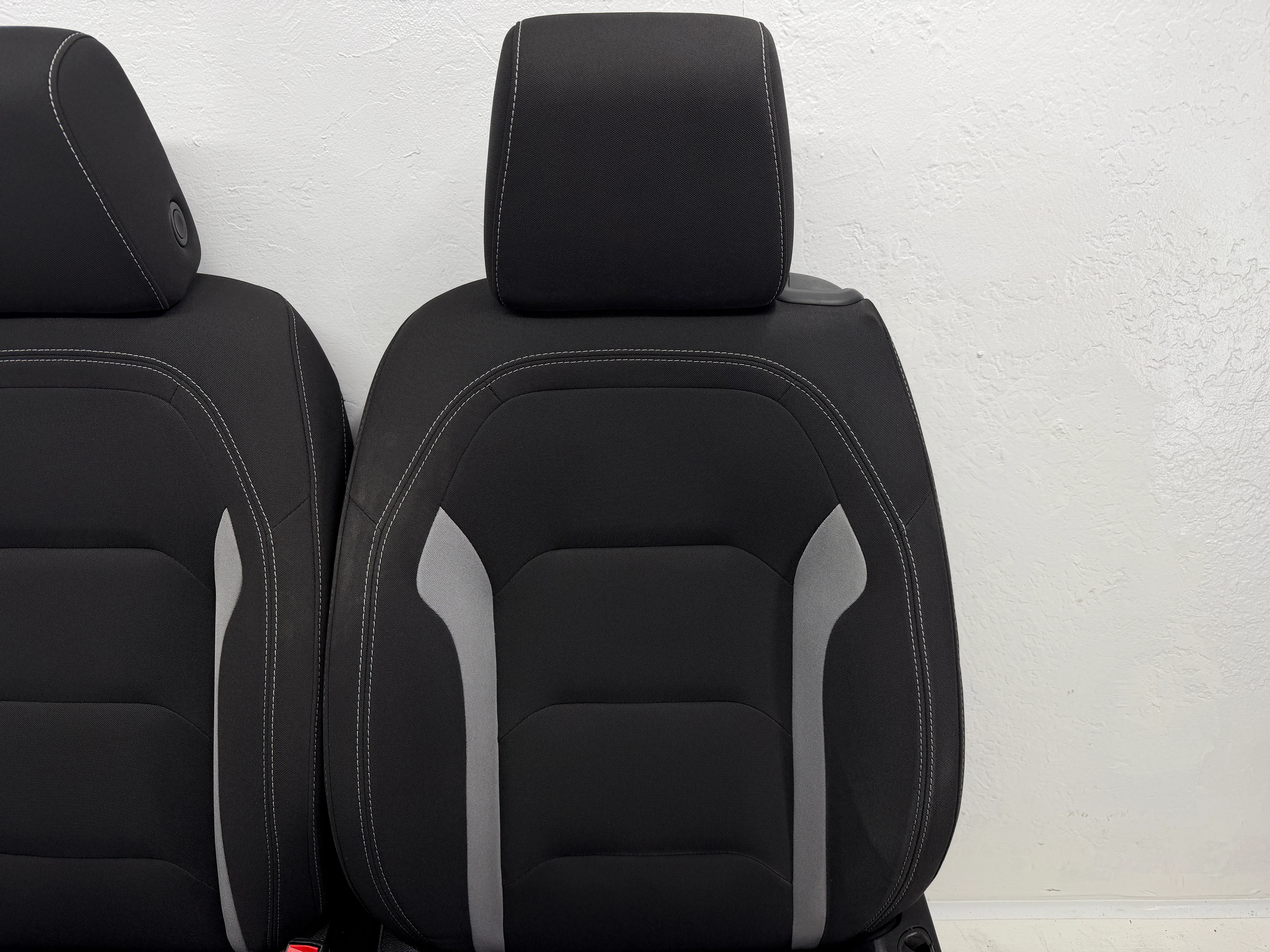 Camaro Seats 2016-2024, Chevy Powered Black Cloth #3048 - Image 8