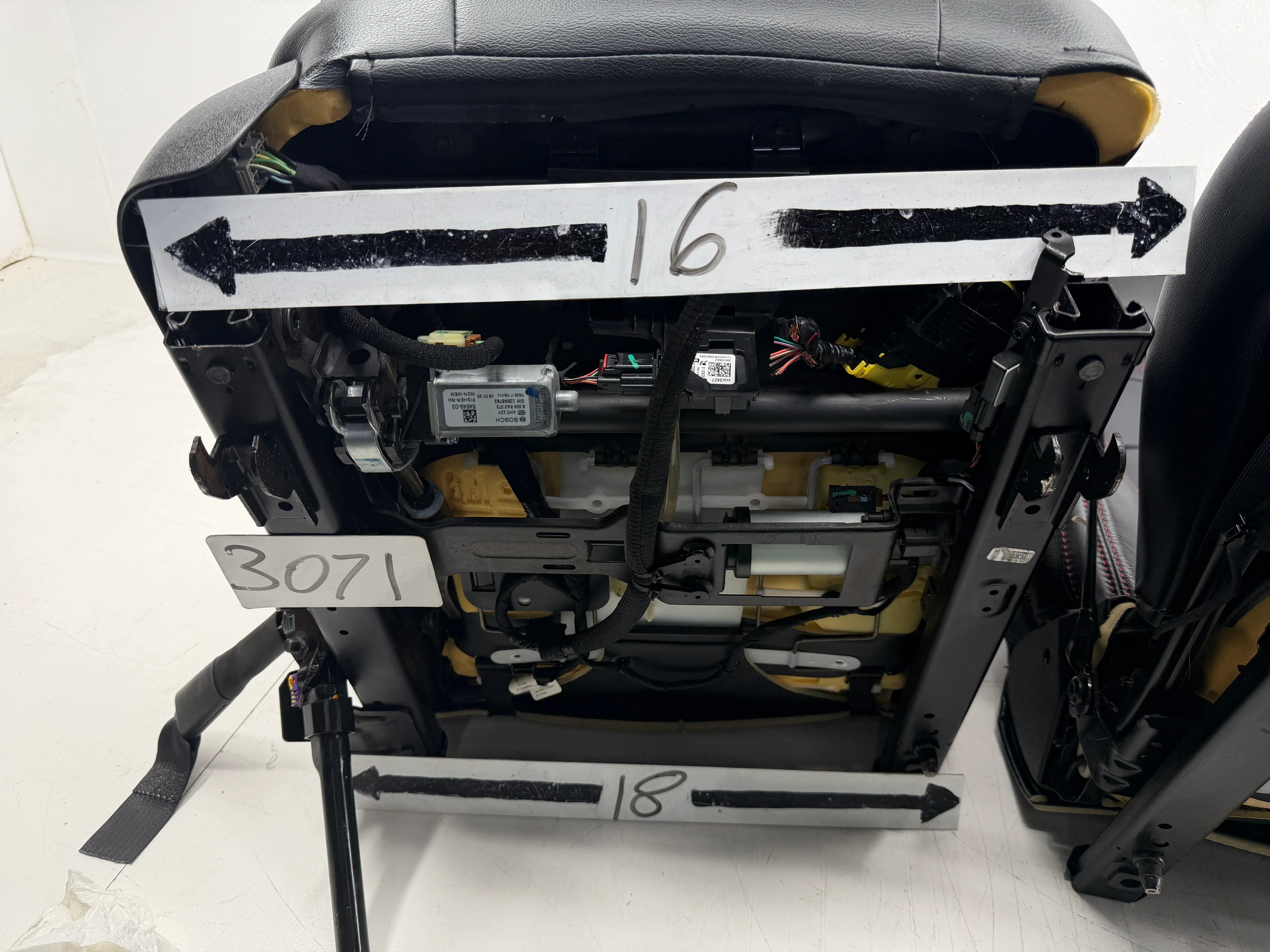 Camaro Seats 2016 - 2024, Katzkin Black and Red Leather Powered #3071 - Image 16