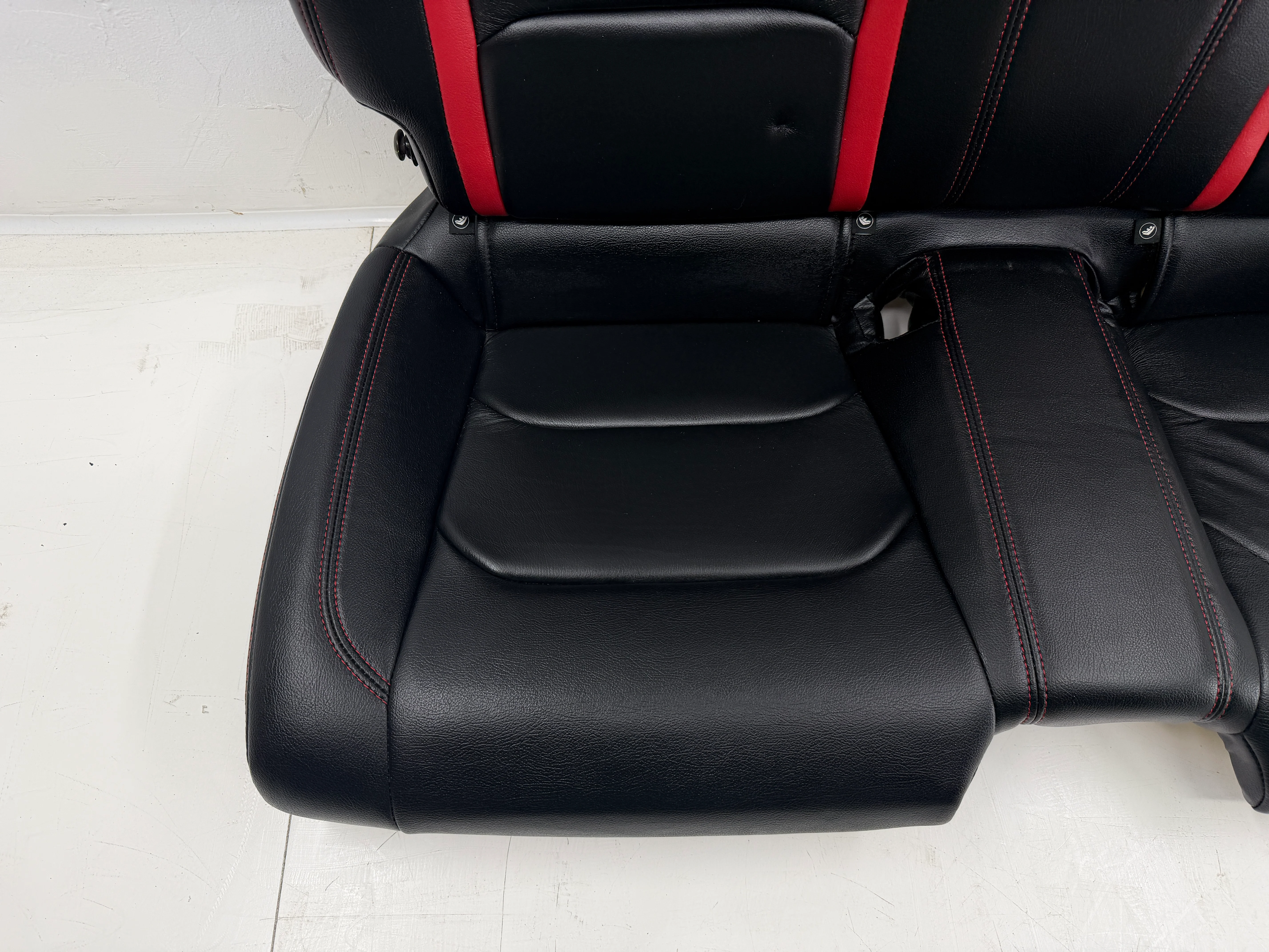 Chevy Camaro Rear Seat 2016-2024, Black and Red Leather #3072 - Image 3
