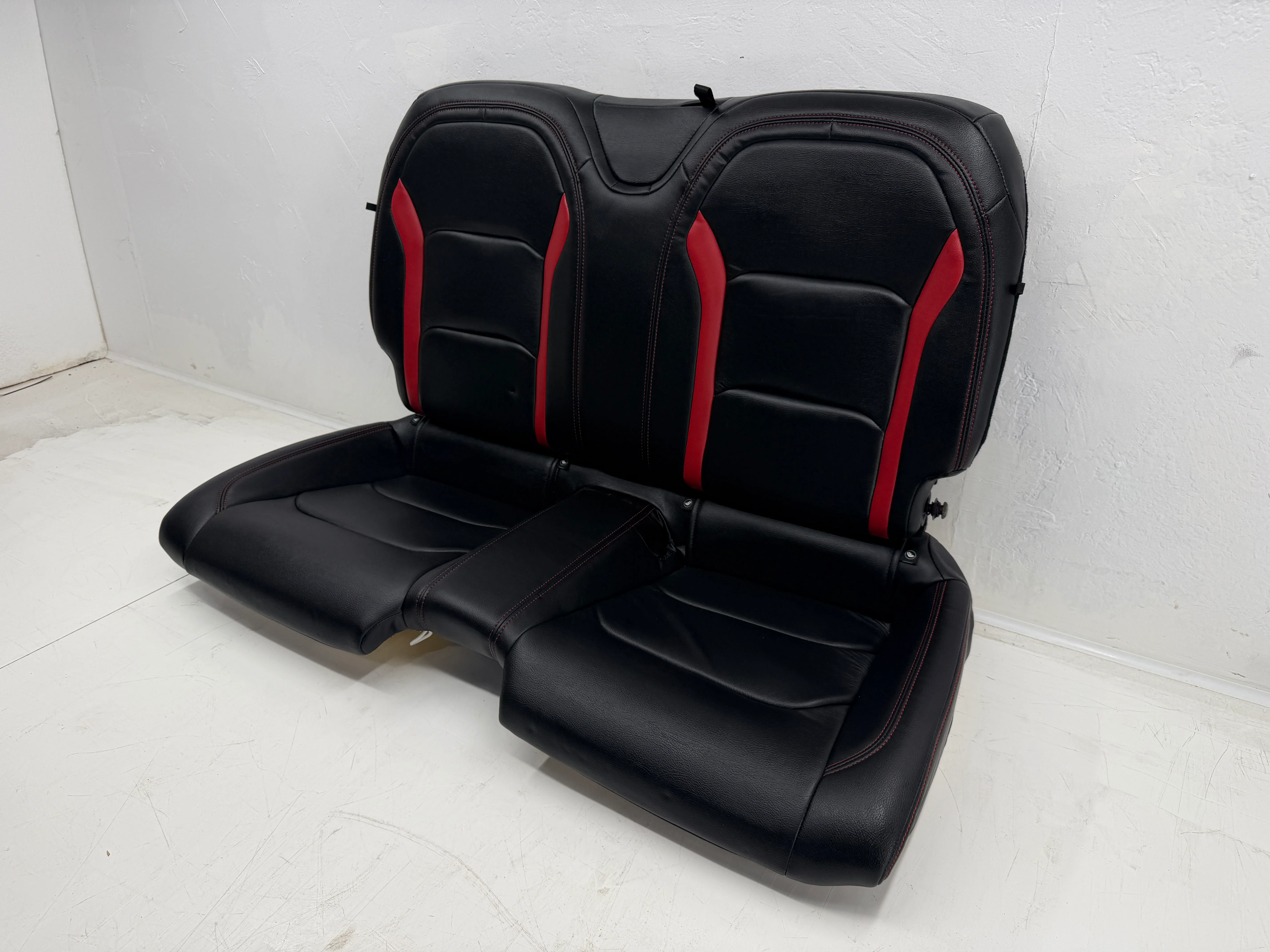 Chevy Camaro Rear Seat 2016-2024, Black and Red Leather #3072 - Image 5