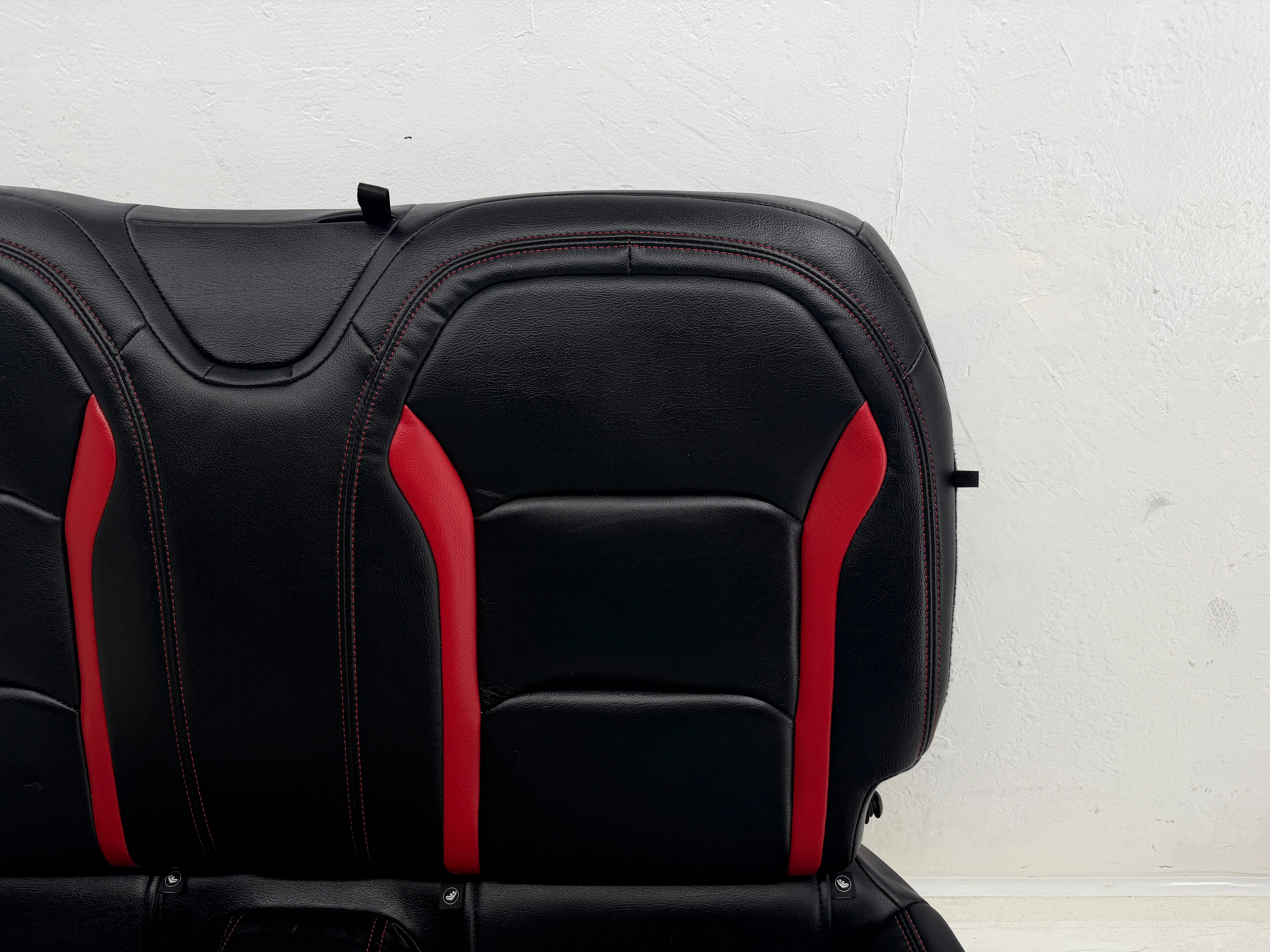 Chevy Camaro Rear Seat 2016-2024, Black and Red Leather #3072 - Image 8