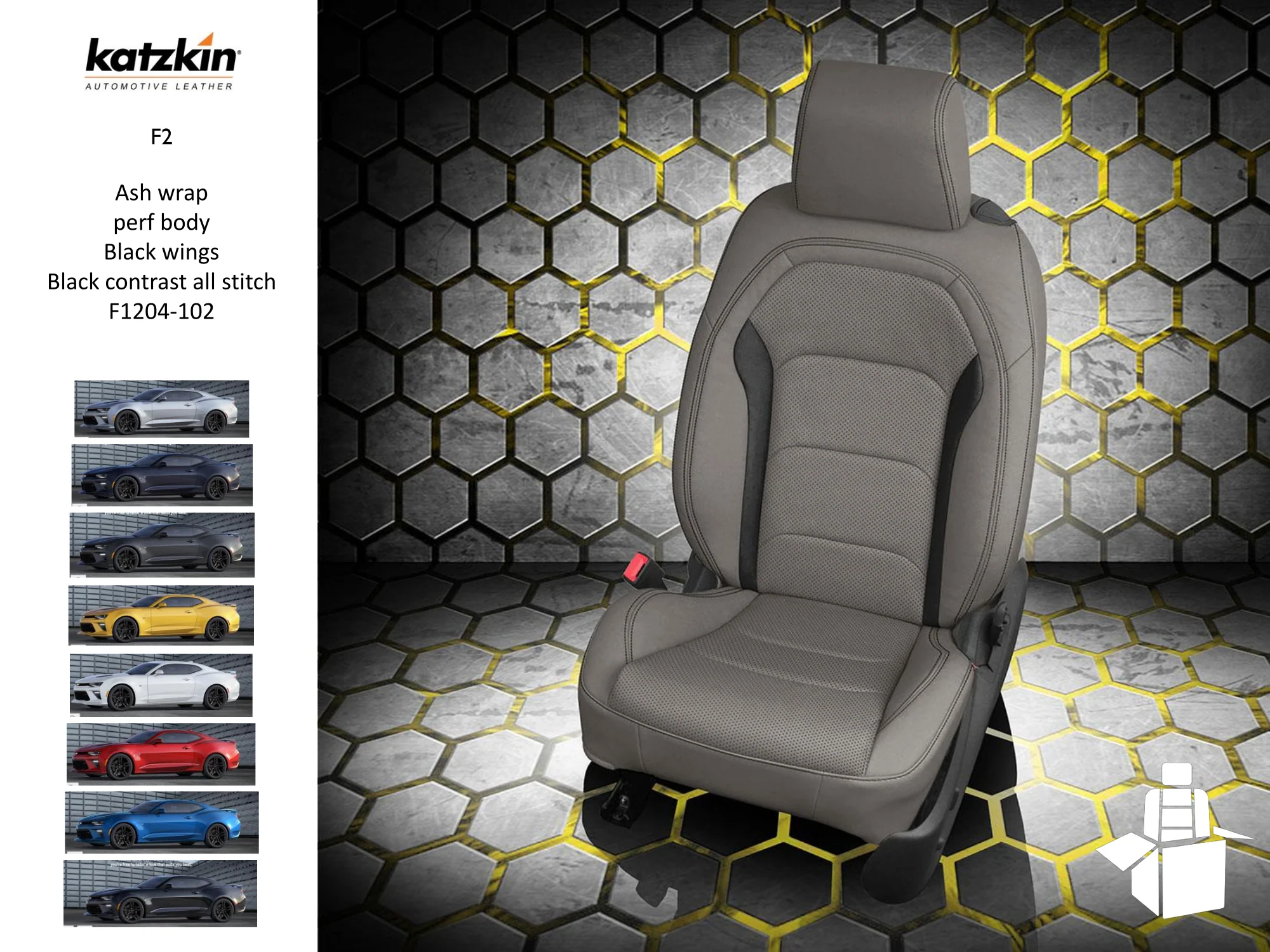 Custom Camaro Seats Chevy 6th Gen, Coupe or Convertible, 2016 - 2024 - Image 5