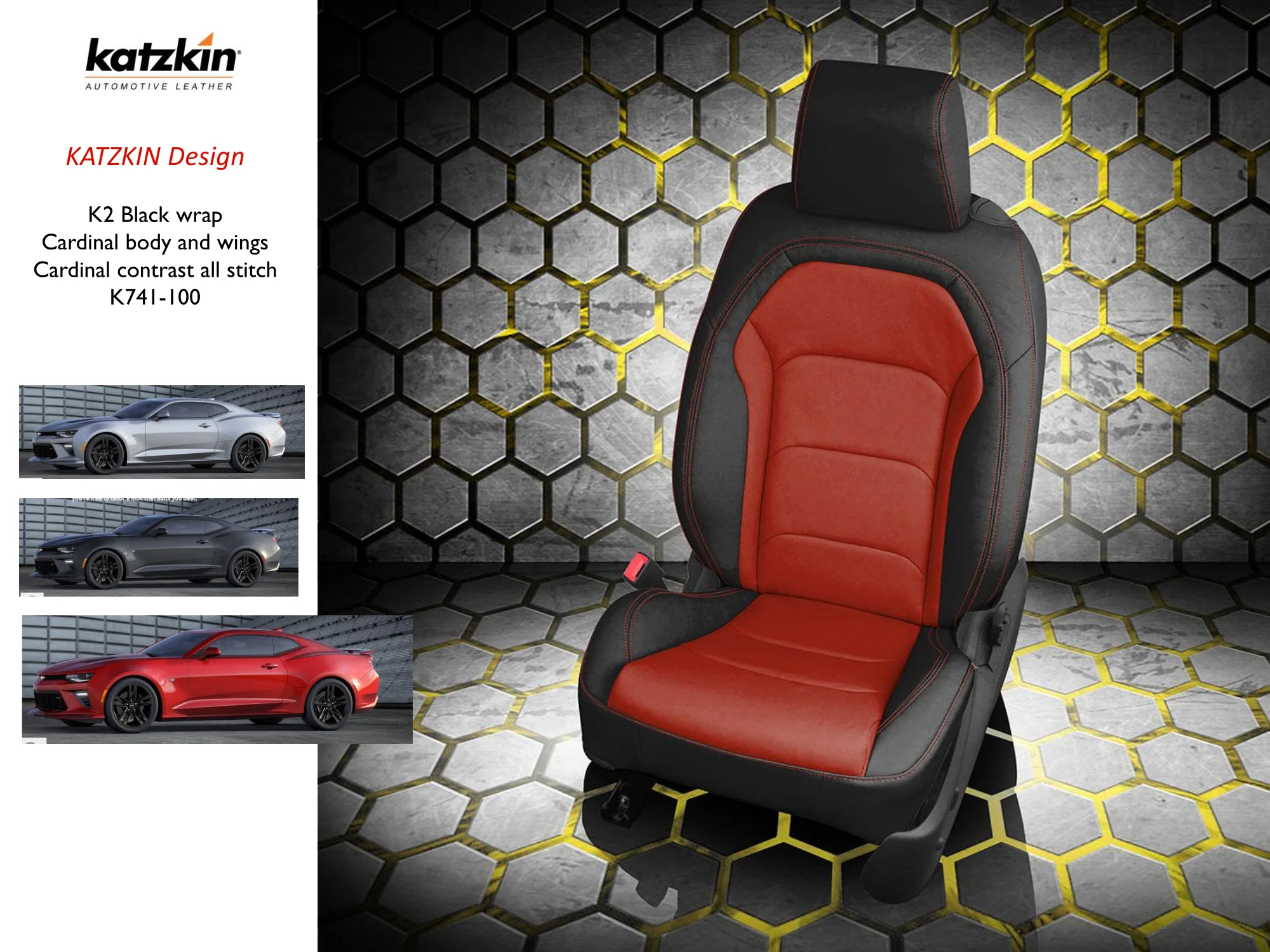 Custom Camaro Seats Chevy 6th Gen, Coupe or Convertible, 2016 - 2024 - Image 7