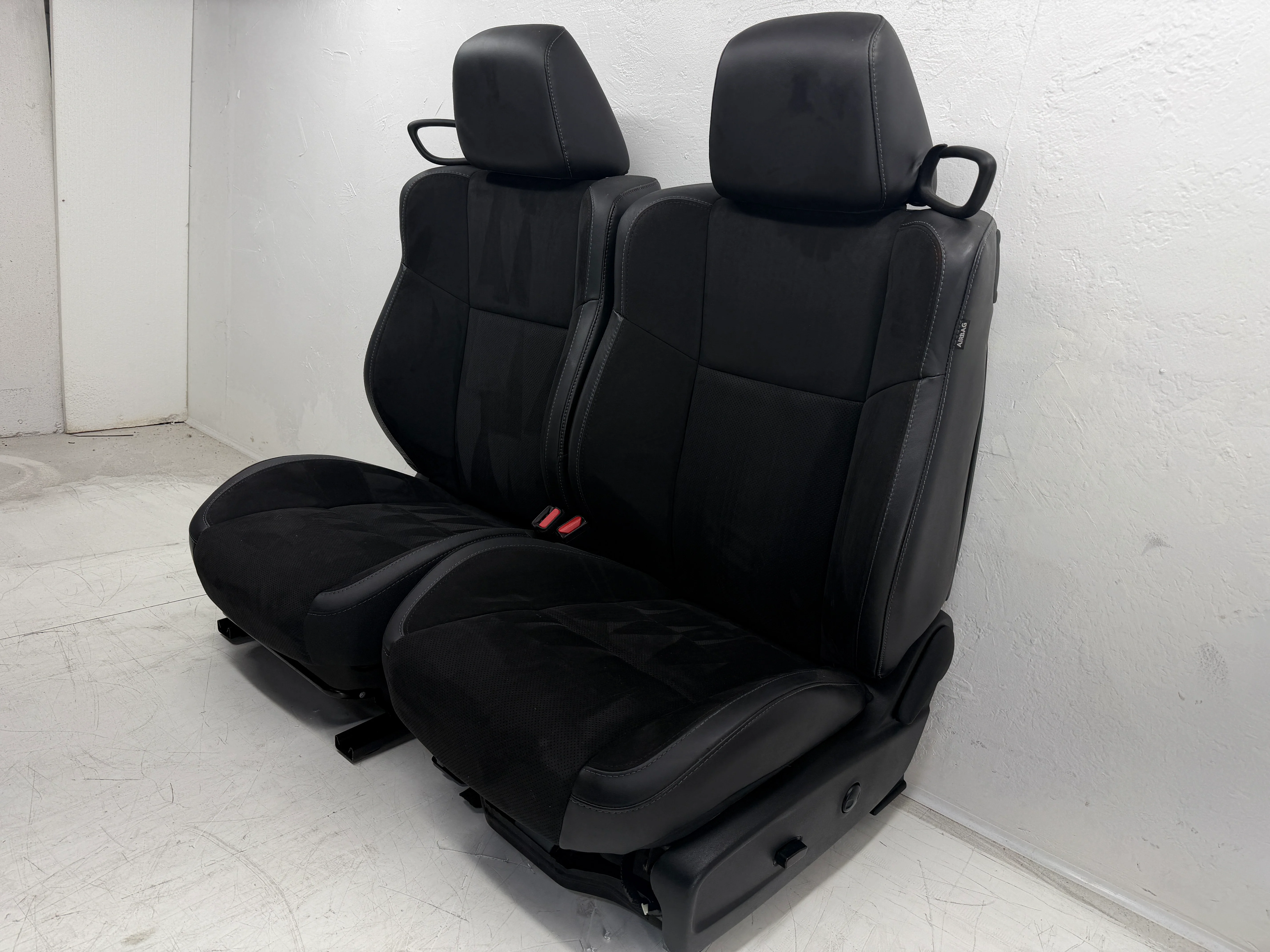 Dodge Challenger Seats 2008-2024, Heated Cooled Black Leather Suede #3084 - Image 14