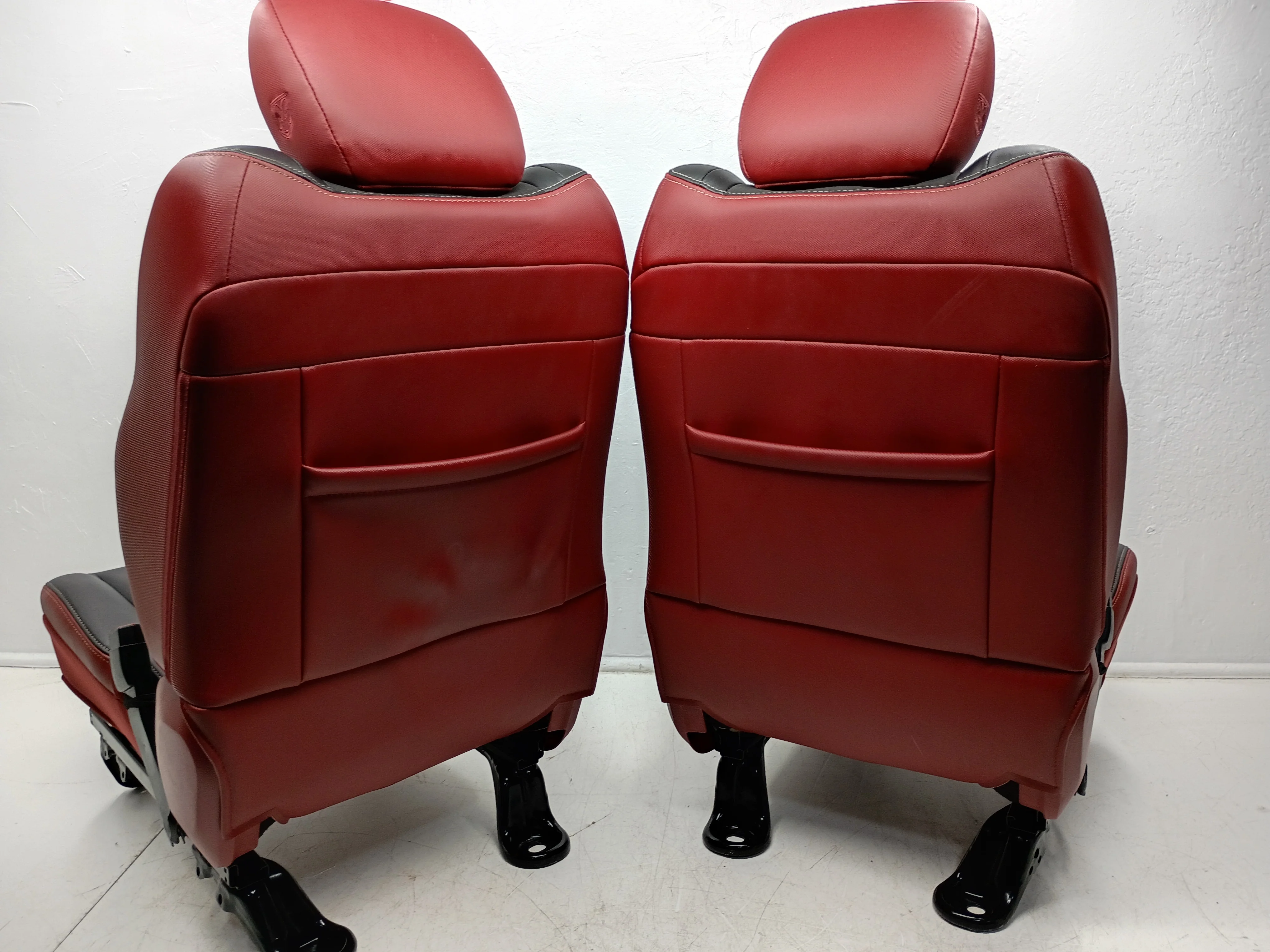 Ram Rebel 4th Gen Front Seats, 2009 - 2018 Black/Red Leather #3011 - Image 14