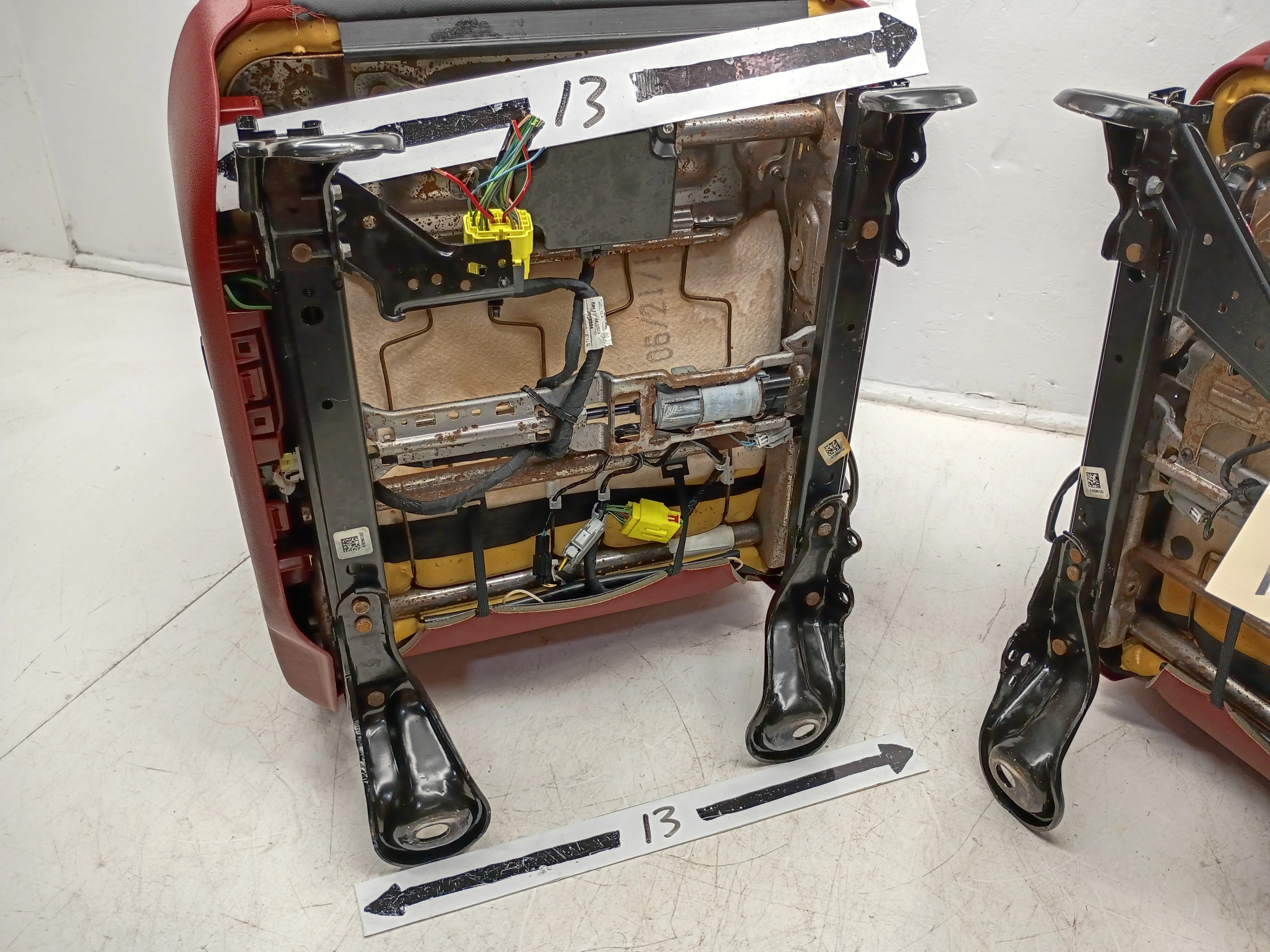 Ram Rebel 4th Gen Front Seats, 2009 - 2018 Black/Red Leather #3011 - Image 19