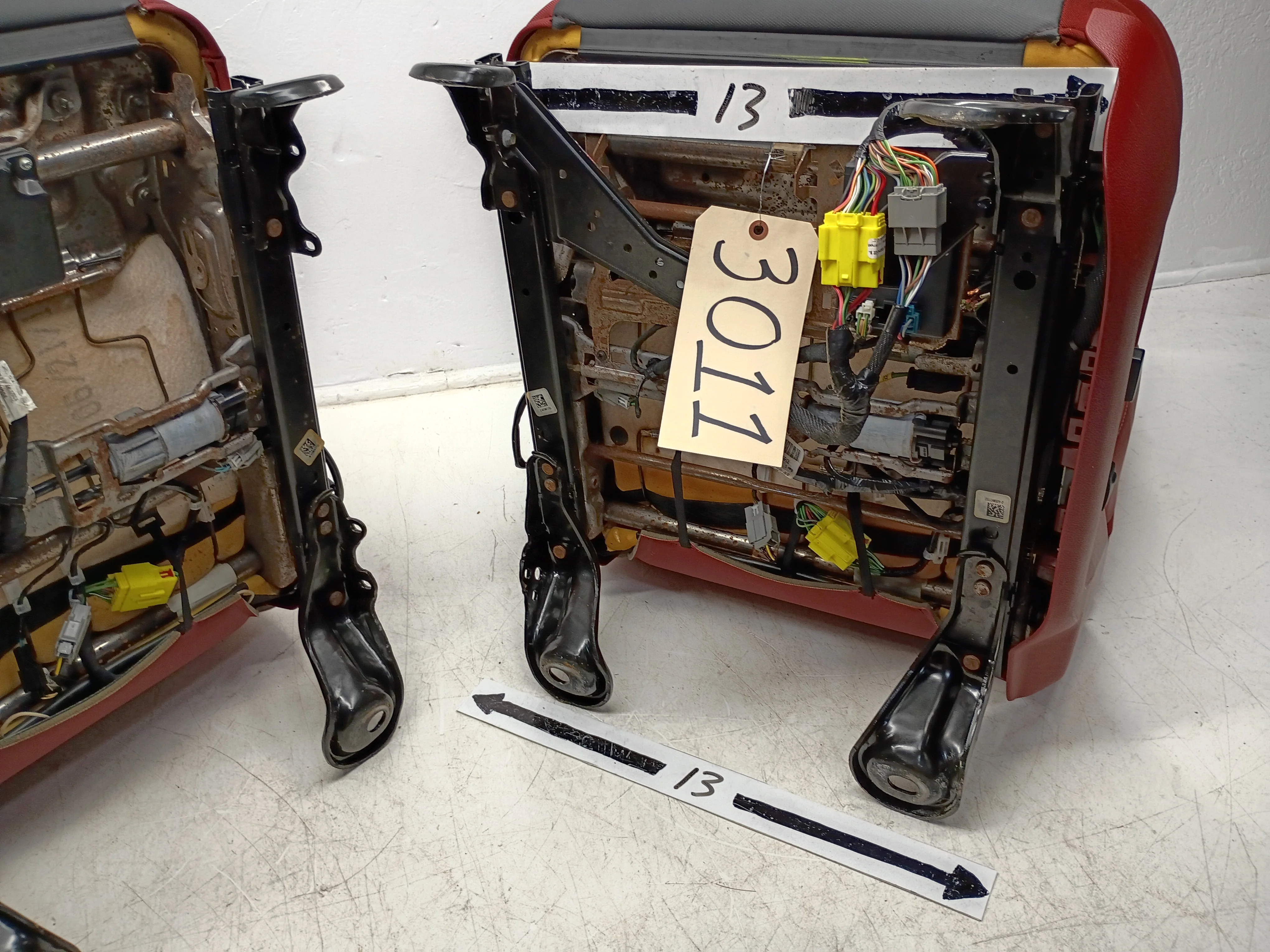 Ram Rebel 4th Gen Front Seats, 2009 - 2018 Black/Red Leather #3011 - Image 20