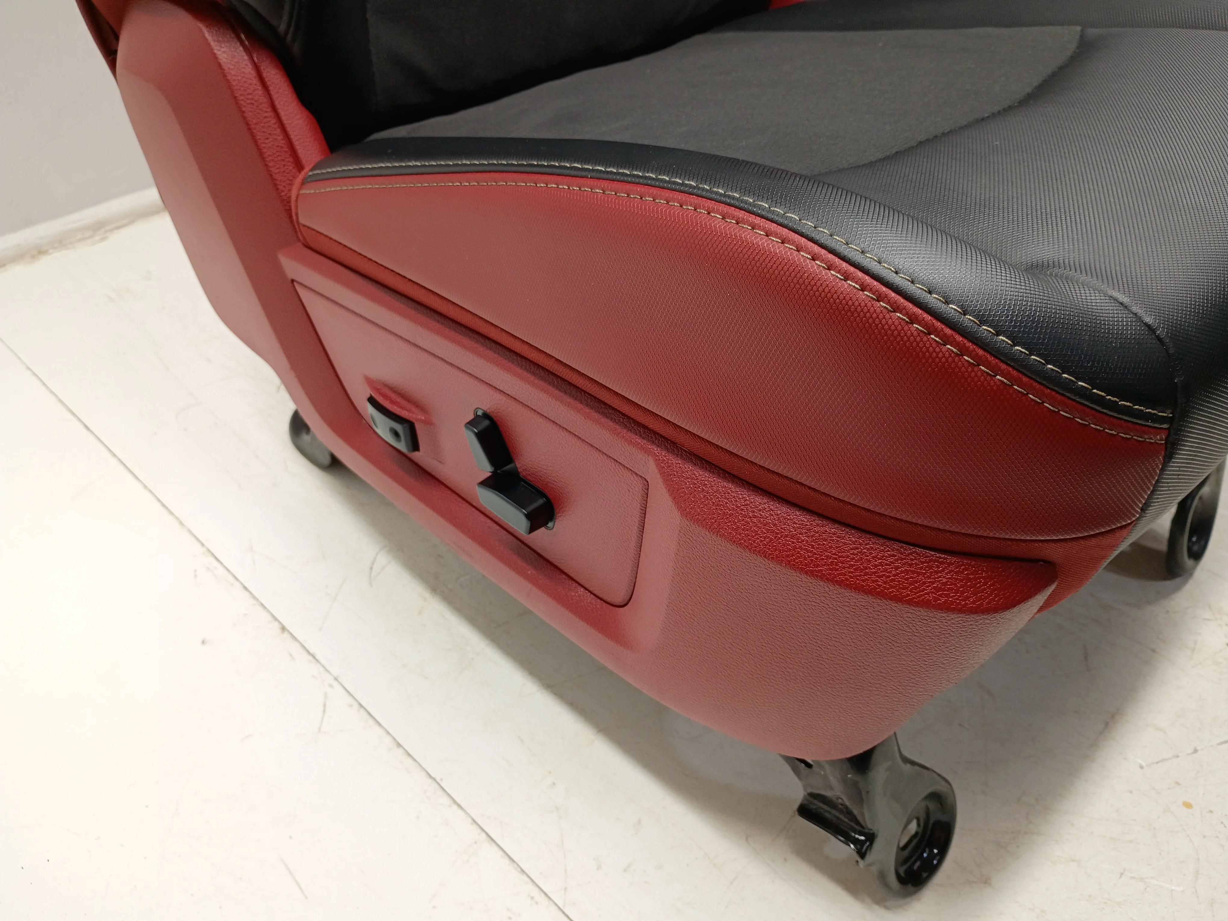 Ram Rebel 4th Gen Front Seats, 2009 - 2018 Black/Red Leather #3011 - Image 7