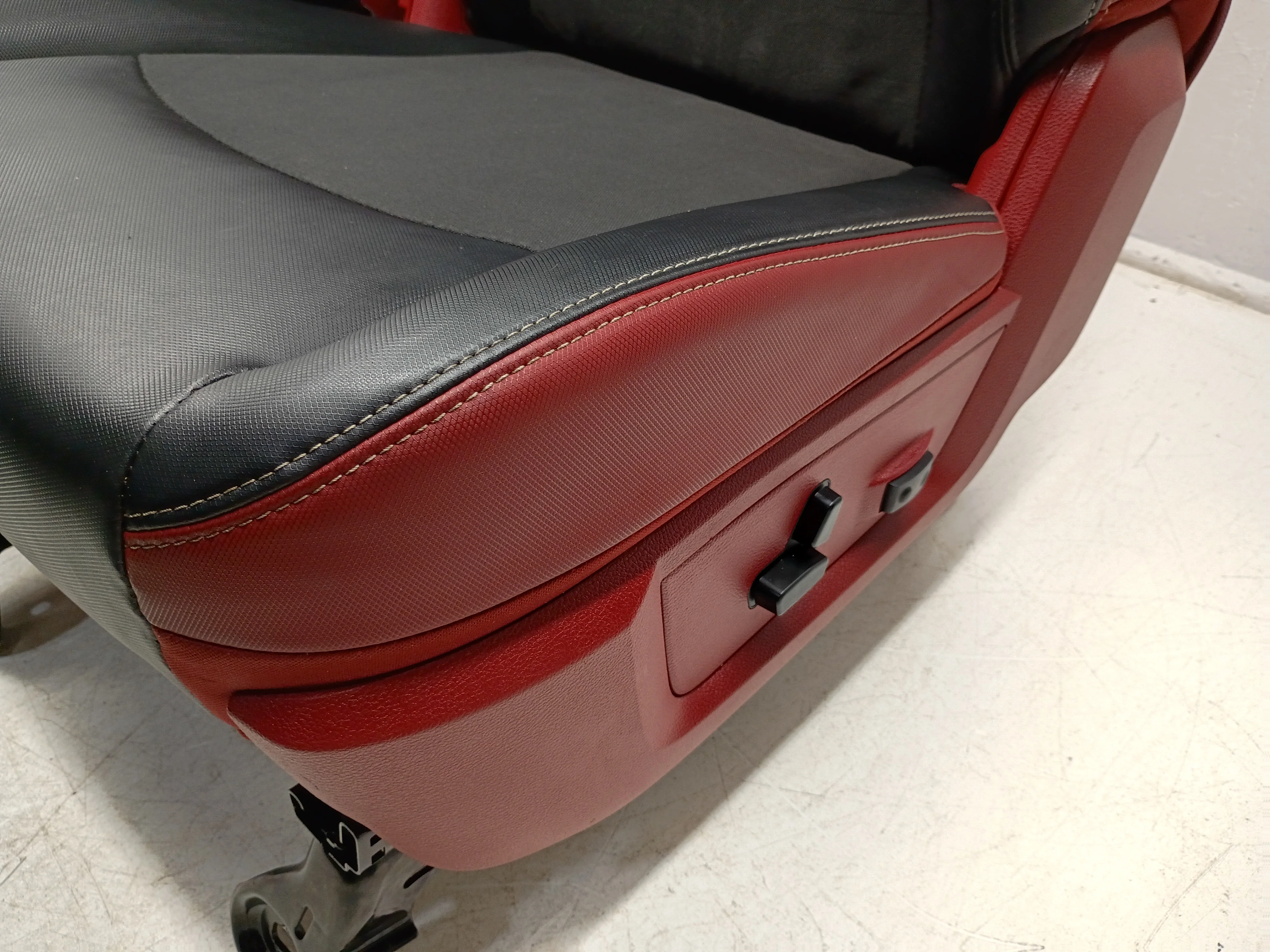 Ram Rebel 4th Gen Front Seats, 2009 - 2018 Black/Red Leather #3011 - Image 8