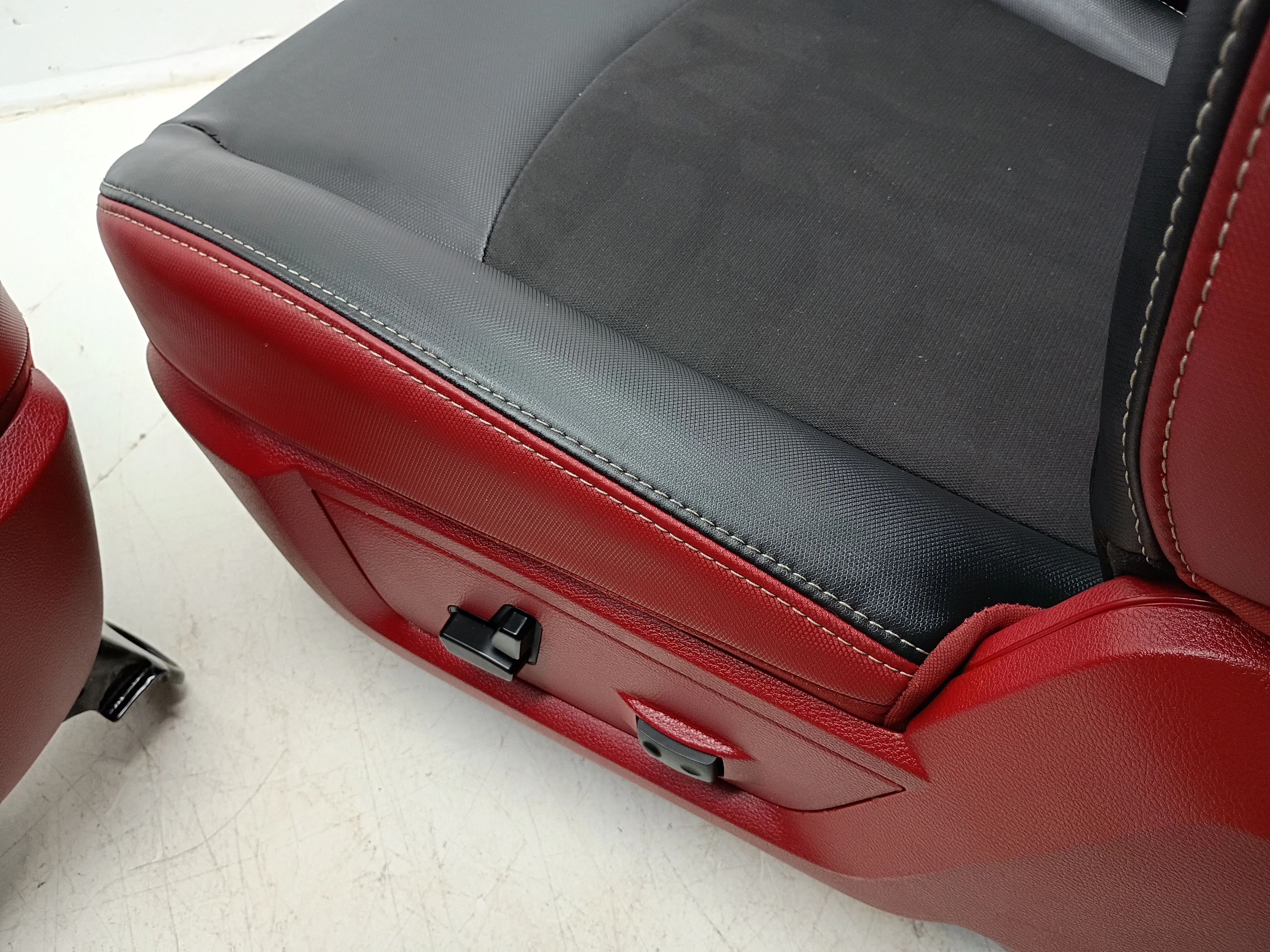 Ram Rebel 4th Gen Front Seats, 2009 - 2018 Black/Red Leather #3011 - Image 9